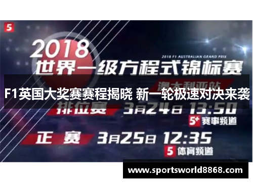 F1英国大奖赛赛程揭晓 新一轮极速对决来袭